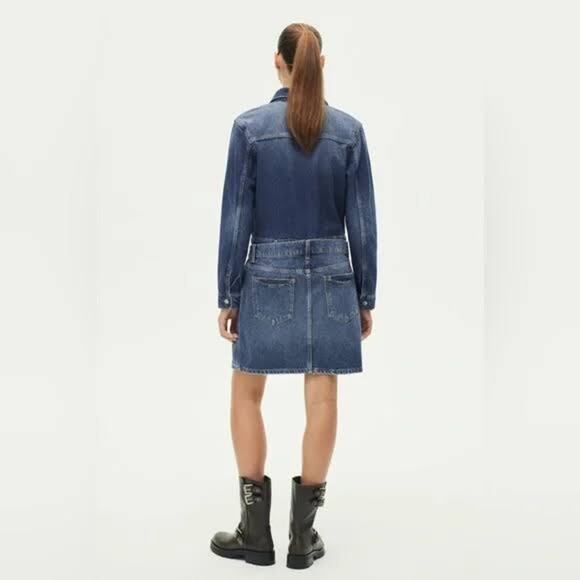 ZARA Layered Asymmetrical Denim Jean Dress - Picture 7 of 14
